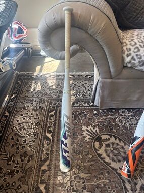 EASTON Youth Baseball/Softball Bat in White with Teal & Purple Accents